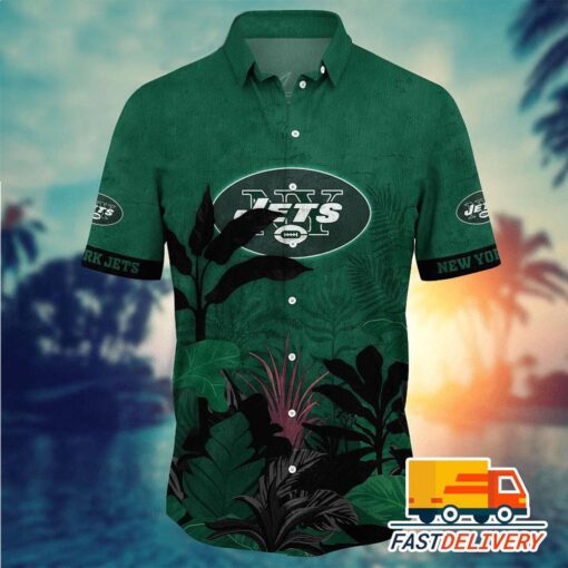 NFL New York Jets Hawaiian Shirt Tropical Tree Gift For Fans Football Lover