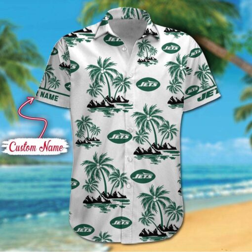 NFL New York Jets Palm Tree Tropical Summer Hawaiian Shirt