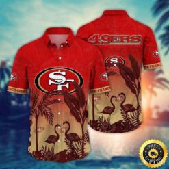 NFL San Francisco 49ers Flamingo And Flower Tropical Hawaii Shirt