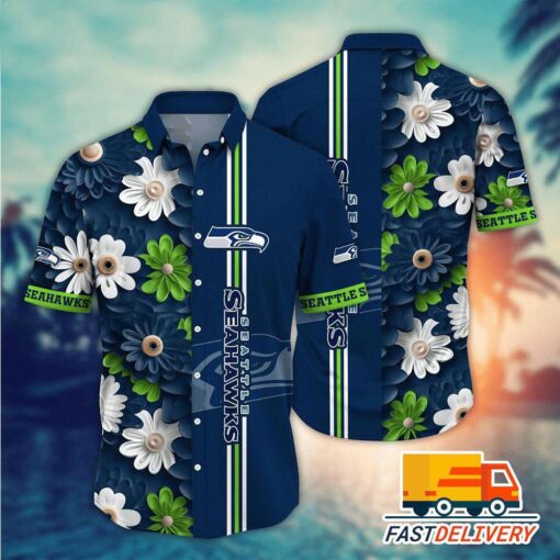 NFL Seattle Seahawks Hawaiian Shirt Big Flower Gift For Fans Football Lover