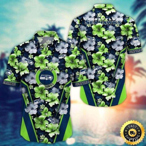 NFL Seattle Seahawks Tropical Flower Personalized Hawaiian Shirt