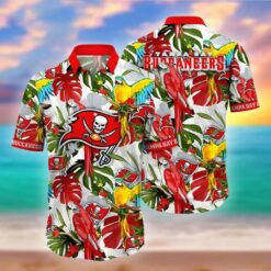 NFL Tampa Bay Buccaneers Palm Tree And Parrot Hawaiian Shirt