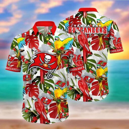 NFL Tampa Bay Buccaneers Palm Tree And Parrot Hawaiian Shirt