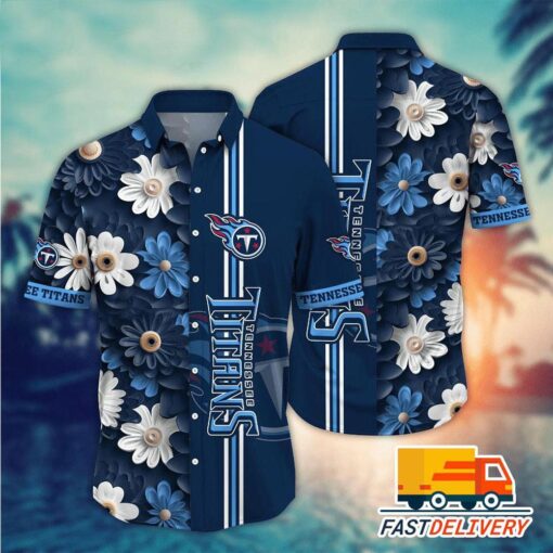 NFL Tennessee Titans Hawaiian Shirt Big Flower Gift For Fans Football Lover