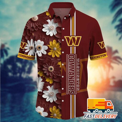 NFL Washington Commanders Hawaiian Shirt Big Flower Gift For Fans Football Lover