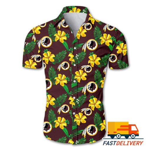 NFL Washington Commanders Hawaiian Shirt Flower Gift For Fans Football Lover