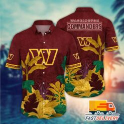 NFL Washington Commanders Hawaiian Shirt Tropical Tree Gift For Fans Football Lover