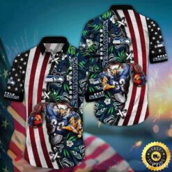 Patriotic Eagle Seattle Seahawks Aloha Shirt – Americana Football Edition