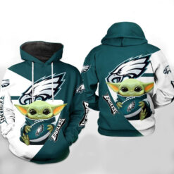 Philadelphia Eagles NFL Baby Yoda Team 3D Hoodie All Over Print