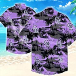 Purple Sunset Palms Colorado Rockies MLB Hawaiian Shirt