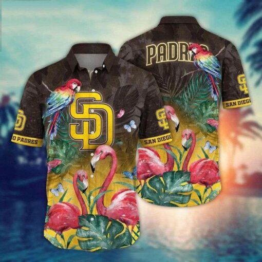 Rainforest Rendezvous – San Diego Padres Exotic Bird MLB Hawaiian Shirt