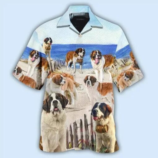 Saint Bernard Aloha Hawaii ShirtDog Funny Beach Style Hawaiian Shirt For SummerPerfect Gift For Dog Lovers Friend Family