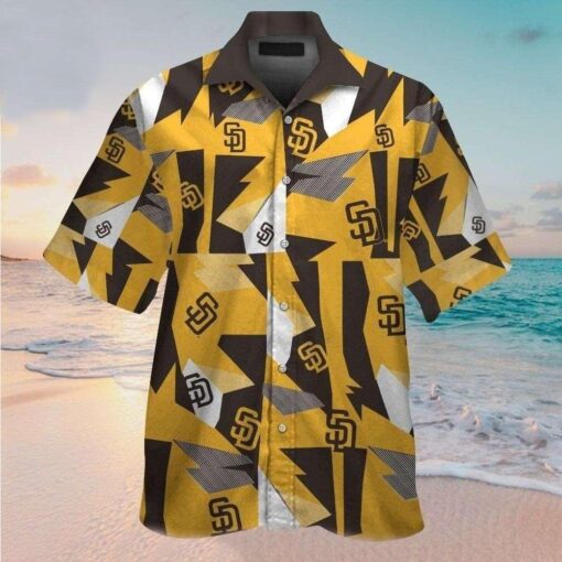 San Diego Padres Electric Yellow Geometric MLB Hawaiian Shirt