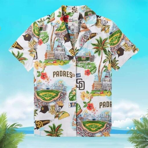 San Diego Sights And Padres Pride – Scenic Montage Aloha Shirt