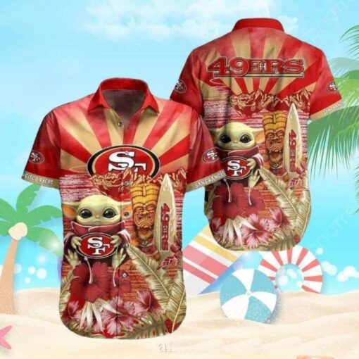 San Francisco 49ers Hawaiian Shirt – Baby Yoda Tiki Totem Edition