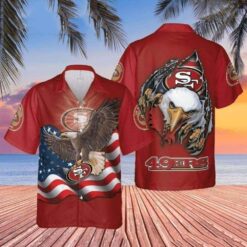 San Francisco 49ers Majestic Eagle Americana Aloha Shirt