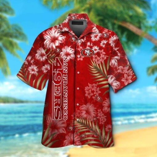 San Francisco 49ers Red Floral Elegance Hawaiian Shirt