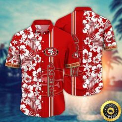 San Francisco 49ers Tropical Hibiscus Retreat Hawaiian Shirt