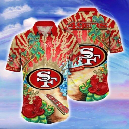 San Francisco 49ers Tropical Paradise Vibrance Hawaiian Shirt