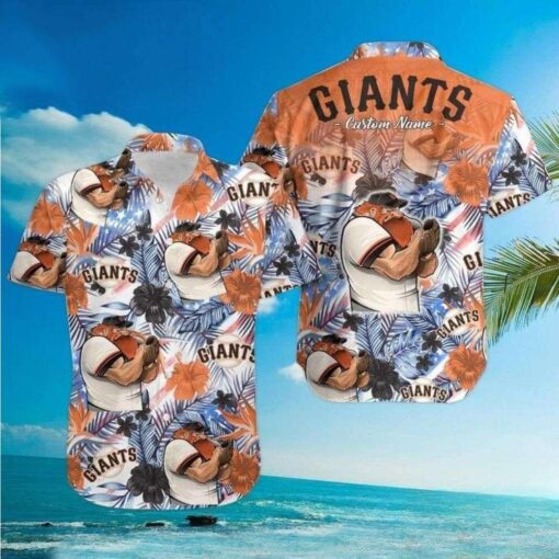 San Francisco Giants Coastal Breeze Custom Name Aloha Shirt