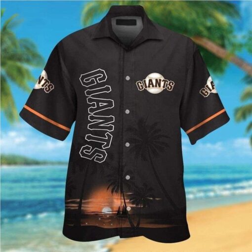 San Francisco Giants Sunset Palm Hawaiian Aloha Shirt – Black And Orange