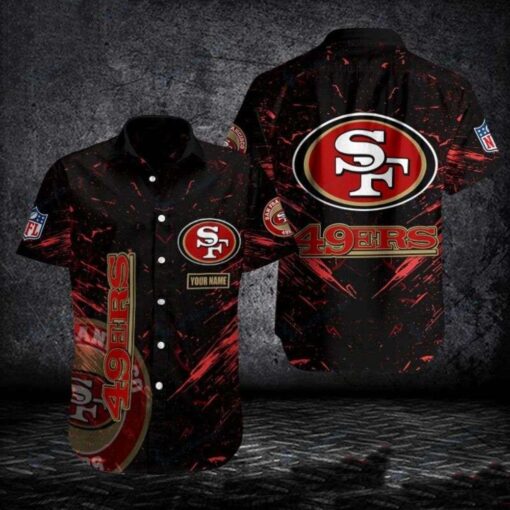 Scarlet Rush Customizable Niners Hawaiian Shirt