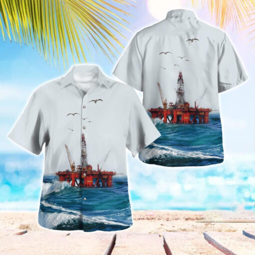 Scotland Offshore Drilling Rig Aloha Hawaiian Shirt