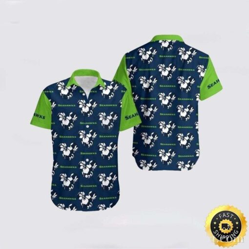 Seattle Seahawks Crisp Luau Personalized Football Hawaiian Shirt