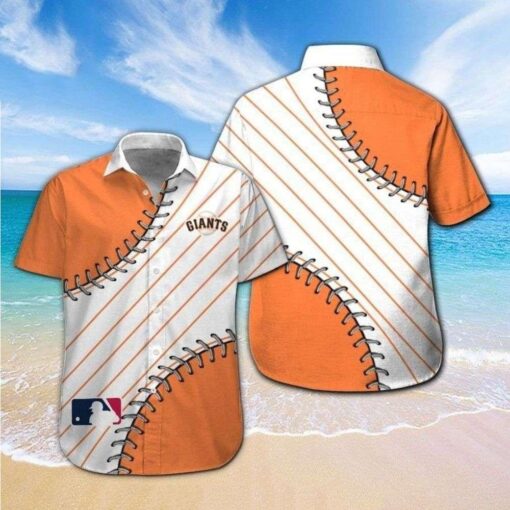 SF Giants Pinstripe Pride Hawaiian Shirt – Baseball Stitching Design