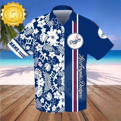 Split Swagger LA Dodgers Hawaiian Shirt – Two-Tone MLB Elegance