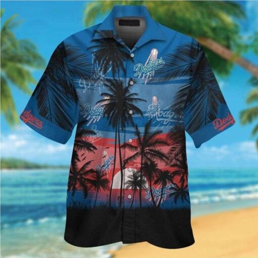 Sunset Palms LA Dodgers Hawaiian Silhouette Shirt