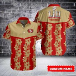 Super Bowl LIV Commemorative San Francisco 49ers Custom Name Aloha Shirt