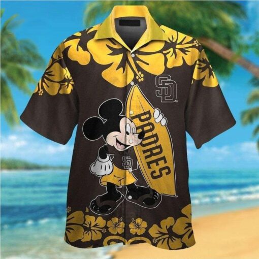 Surf’s Up Mickey – San Diego Padres MLB Cartoon Surfing Hawaiian Shirt