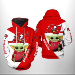 Tampa Bay Buccaneers NFL Baby Yoda Team 3D Hoodie All Over Print