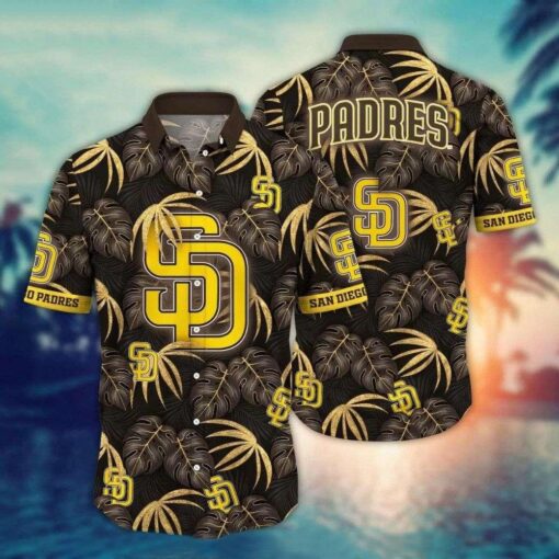 Tropic Of The Padres – MLB San Diego Black Palm Hawaiian Shirt