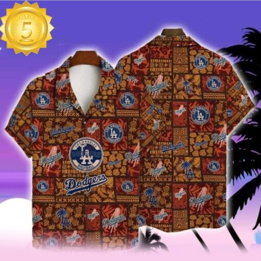 Tropical Los Angeles Dodgers Tradition Brown Aloha Shirt