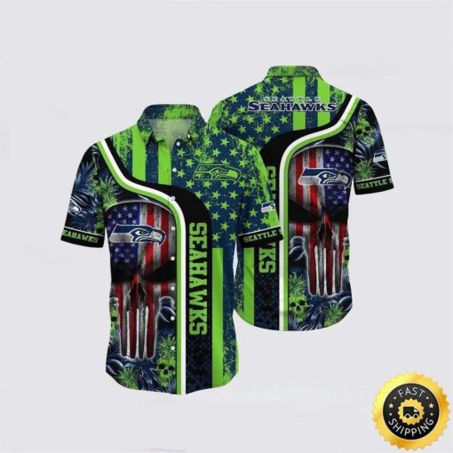 Tropical Skull Graphics Seattle Seahawks Hawaiian Shirt