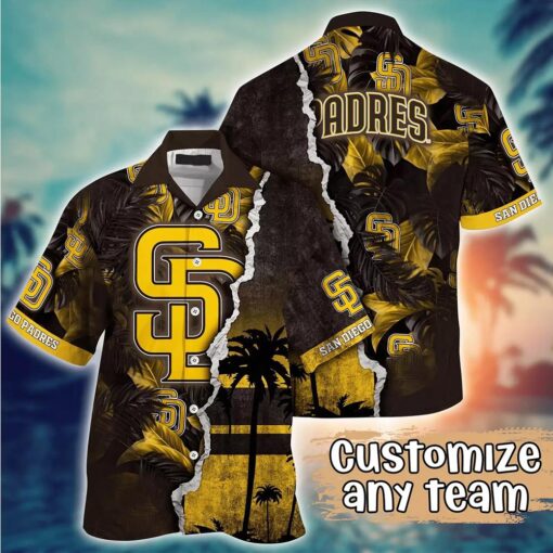 Tropical Twilight – Custom Name San Diego Padres Hawaiian Night Shirt