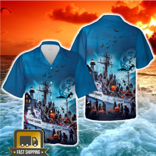 US Coast Guard Halloween Hawaiian Shirt