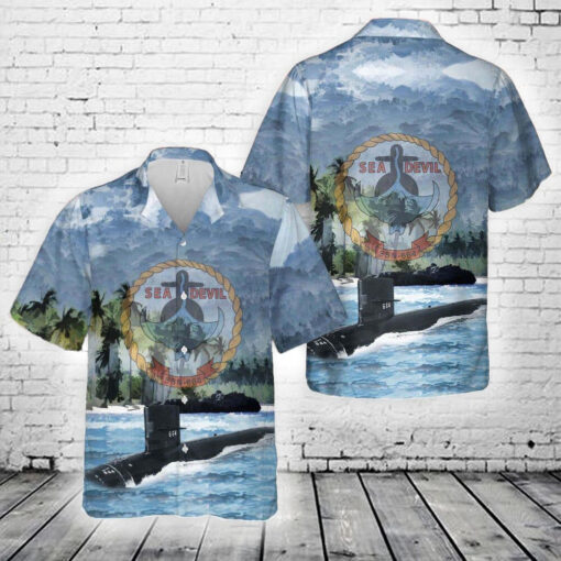 US Navy USS Sea Devil (SSN-664) Hawaiian Shirt