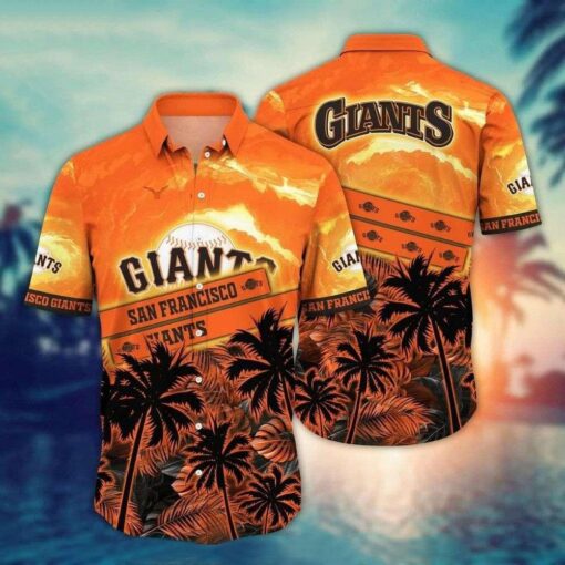 Vivid Orange Skyline SF Giants Hawaiian Shirt – Giants Tropical Hawaiian Shirt